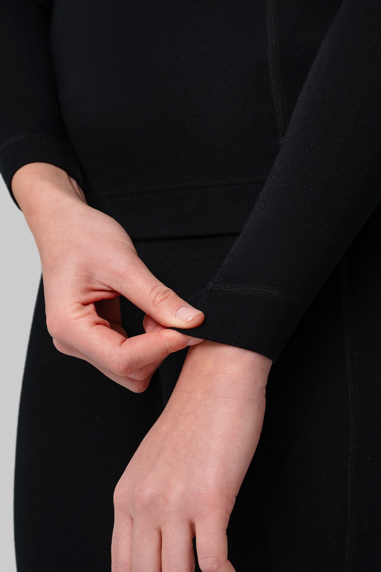 Женское термобелье мерино верх Black