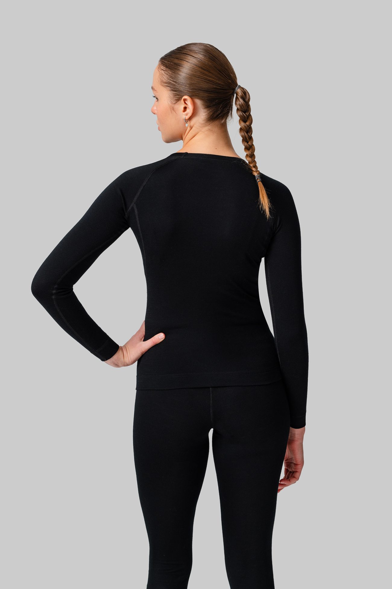 Женское термобелье мерино верх Black