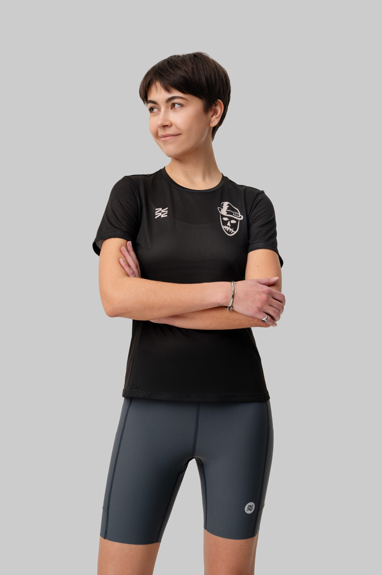 Женская Беговая Футболка VTR x ZELRUN Voodoo Dude Gray